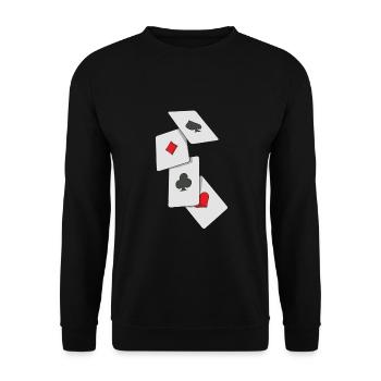 Jeu de cartes Skate Poker Double Head Ace - Sweat-shirt Unisexe - noir - Devant - Alina (178cm) & Michal (187cm)