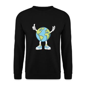 Earth Planet Erathday Earth Day Earth Day - Unisex Sweatshirt - black - Front - Alina (178cm) & Michal (187cm)