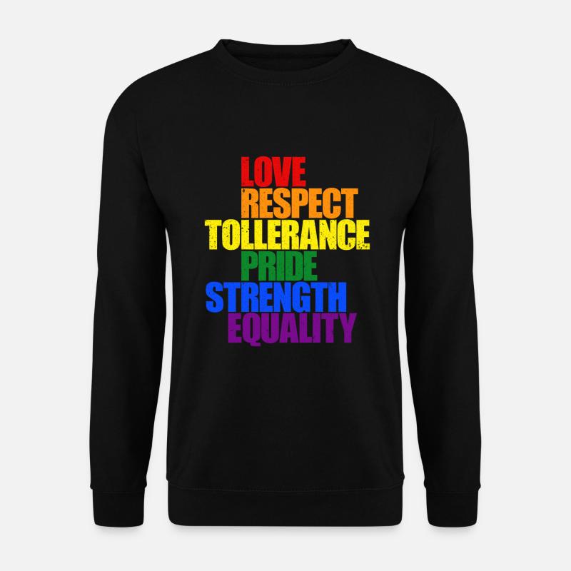 LGBT LOVE RESPECT PRIDE - Unisex Sweatshirt - black