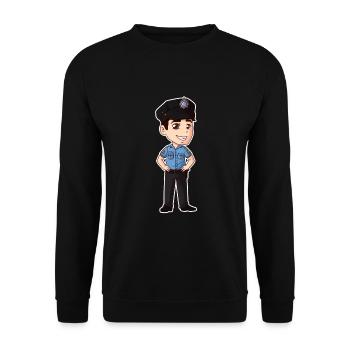 Polizei Polizist Polizeibeamter Ordnungshüter Cop - Unisex Pullover - Schwarz - Vorne - Alina (178cm) & Michal (187cm)