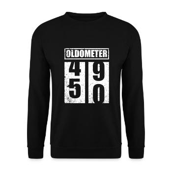 50th birthday 50 50th gift oldometer - Unisex Sweatshirt - black - Front - Alina (178cm) & Michal (187cm)