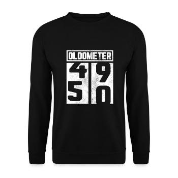50th birthday 50 50th gift oldometer - Unisex Sweatshirt - black - Front - Alina (178cm) & Michal (187cm)