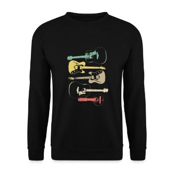 Cadeau de musicien de musique rétro guitariste guitare - Sweat-shirt Unisexe - noir - Devant - Alina (178cm) & Michal (187cm)