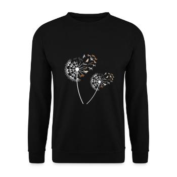 Pusteblume Hund Hundeliebhaber Blume Geschenk - Unisex Pullover - Schwarz - Vorne - Alina (178cm) & Michal (187cm)