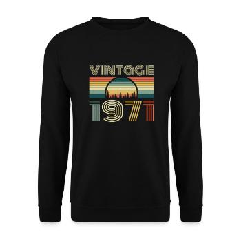 Vintage 1971 Vintage 1971 Anniversaire Rétro Vintage - Sweat-shirt Unisexe - noir - Devant - Alina (178cm) & Michal (187cm)