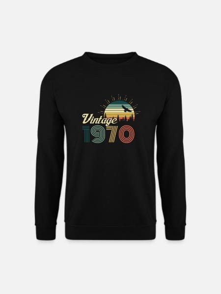 Vintage 1970 Geburtstag Retro Jahrgang Geschenk - Unisex Pullover - Schwarz
