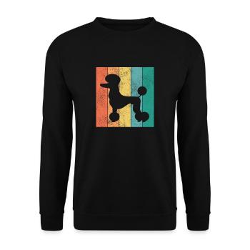 Pudel Retro Zwergpudel Welpe Hunderasse Geschenk - Unisex Pullover - Schwarz - Vorne - Alina (178cm) & Michal (187cm)
