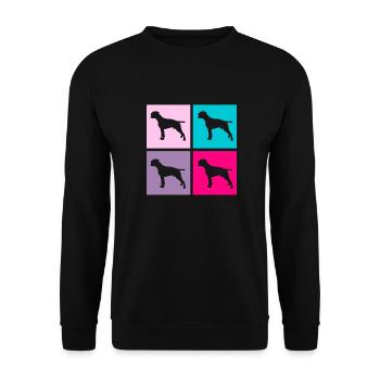 Cadeau de propriétaire de chien rétro boxeur allemand - Sweat-shirt Unisexe - noir - Devant - Alina (178cm) & Michal (187cm)