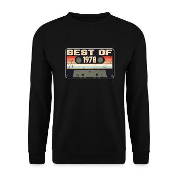 Vintage 1978 Kassette Retro Jahrgang Geschenk - Unisex Pullover - Schwarz - Vorne - Alina (178cm) & Michal (187cm)