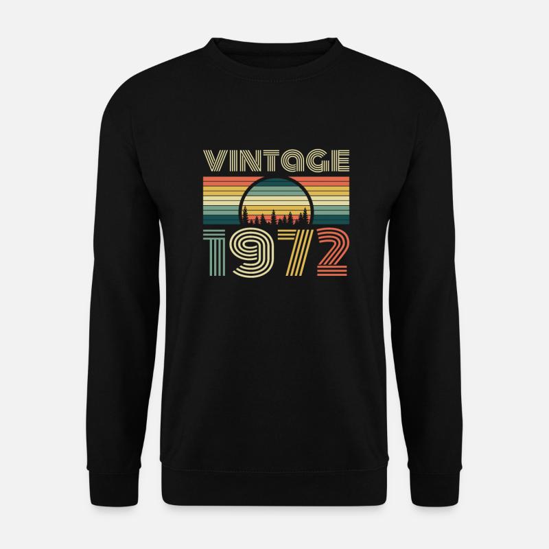 Vintage 1972 Geburtstag Retro Jahrgang Geschenk - Unisex Pullover - Schwarz