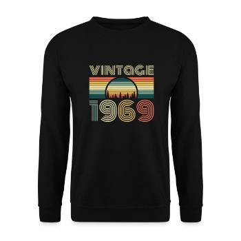 Vintage 1969 anniversaire cadeau vintage rétro - Sweat-shirt Unisexe - noir - Devant - Alina (178cm) & Michal (187cm)
