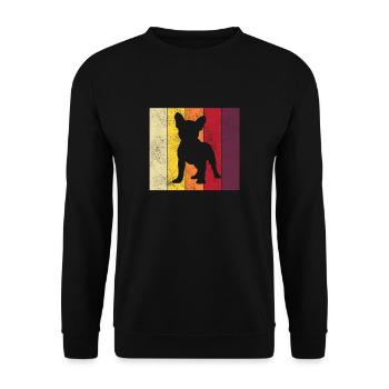 Bulldog Retro Frenchie Dog Hands Gift - Sweat-shirt Unisexe - noir - Devant - Alina (178cm) & Michal (187cm)