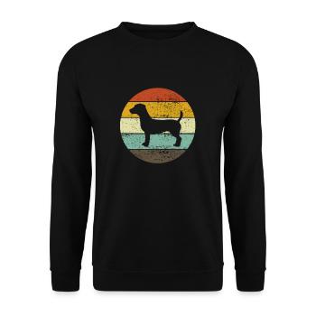 Jack Russel Terrier chien rétro cadeau - Sweat-shirt Unisexe - noir - Devant - Alina (178cm) & Michal (187cm)