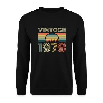 Vintage 1978 birthday retro vintage gift - Unisex Sweatshirt - black - Front - Alina (178cm) & Michal (187cm)