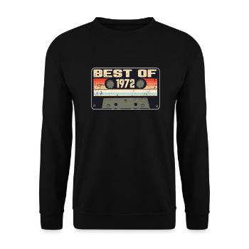 Vintage 1972 Kassette Retro Jahrgang Geschenk - Unisex Pullover - Schwarz - Vorne - Alina (178cm) & Michal (187cm)