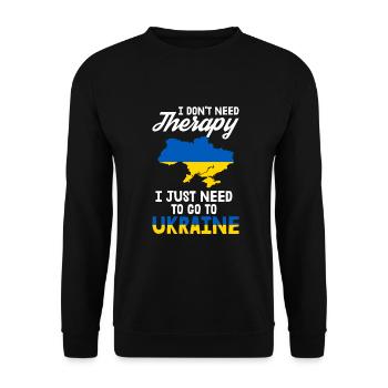 Ukraine Therapy Kiev Ukrainian Flag Gift - Unisex Sweatshirt - black - Front - Alina (178cm) & Michal (187cm)