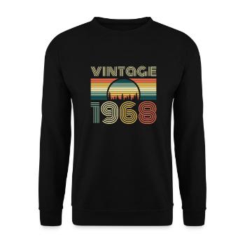 Vintage 1968 anniversaire rétro cadeau vintage - Sweat-shirt Unisexe - noir - Devant - Alina (178cm) & Michal (187cm)