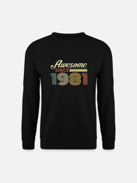 Vintage 1981 Geburtstag Retro Jahrgang Geschenk - Unisex Pullover - Schwarz