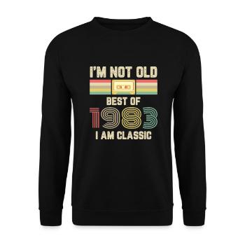 Vintage 1983 Birthday Retro Cassette Gift - Unisex Sweatshirt - black - Front - Alina (178cm) & Michal (187cm)