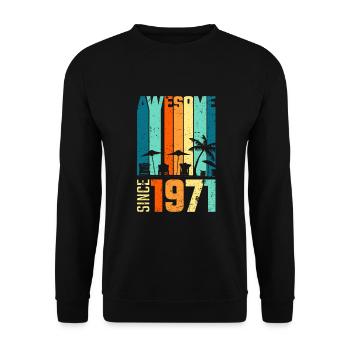 Vintage 1971 anniversaire cadeau vintage rétro - Sweat-shirt Unisexe - noir - Devant - Alina (178cm) & Michal (187cm)