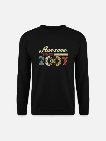 Awesome since 2007 Retro Jahrgang Geschenk - Unisex Pullover - Schwarz