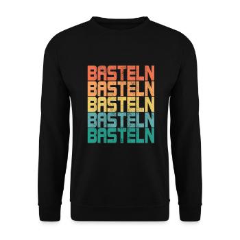 Basteln Retro Sprüche Bastler Handarbeit Geschenk - Unisex Pullover - Schwarz - Vorne - Alina (178cm) & Michal (187cm)