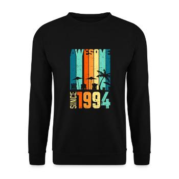 Vintage 1994 94e anniversaire cadeau vintage rétro - Sweat-shirt Unisexe - noir - Devant - Alina (178cm) & Michal (187cm)