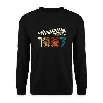 Vintage 1987 87e anniversaire rétro Vintage cadeau - Sweat-shirt Unisexe - noir - Devant - Alina (178cm) & Michal (187cm)