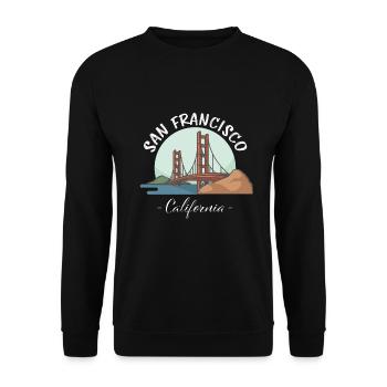 San Francisco - Golden Gate Bridge - California - Unisex Sweatshirt - black - Front - Alina (178cm) & Michal (187cm)