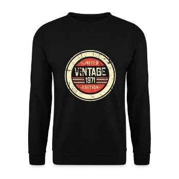 Vintage 1971 71e anniversaire cadeau vintage rétro - Sweat-shirt Unisexe - noir - Devant - Alina (178cm) & Michal (187cm)