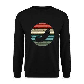 Eggplant Vegetable Vegan Healthy Retro Gift - Unisex Sweatshirt - black - Front - Alina (178cm) & Michal (187cm)
