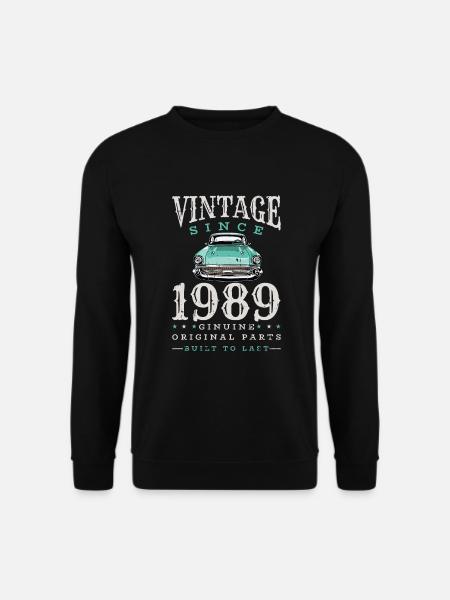 Vintage Oldtimer 1989 Retro Auto Jahrgang Geschenk - Unisex Pullover - Schwarz