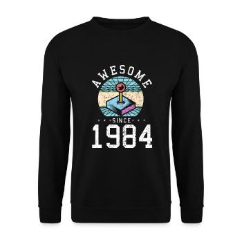 Awesome since 1984 Gamer Retro Millésime cadeau - Sweat-shirt Unisexe - noir - Devant - Alina (178cm) & Michal (187cm)
