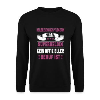 HEP | Heilerziehungspflegerin - Unisex Pullover - Schwarz - Vorne - Alina (178cm) & Michal (187cm)