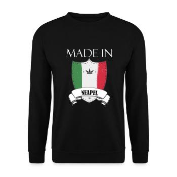 Made in Naples - Unisex Sweatshirt - black - Front - Alina (178cm) & Michal (187cm)