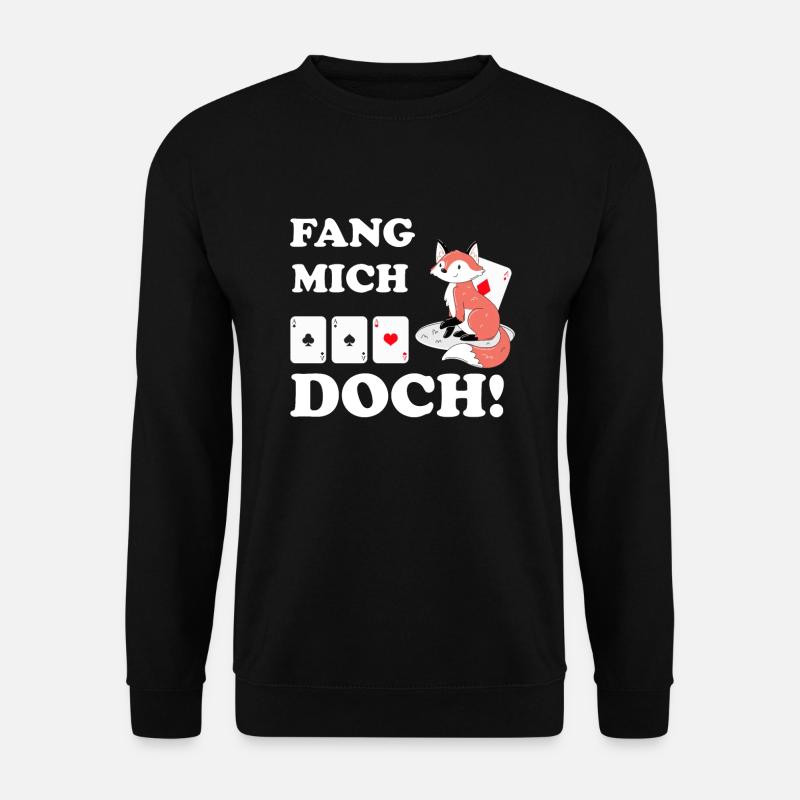 Doppelkopf Fang mich doch Fuchs Schafkopf Geschenk - Unisex Pullover - Schwarz