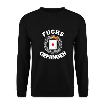 Doppelkopf Schafkopf Kartenspiel Stammtisch Fuchs - Unisex Pullover - Schwarz - Vorne - Alina (178cm) & Michal (187cm)