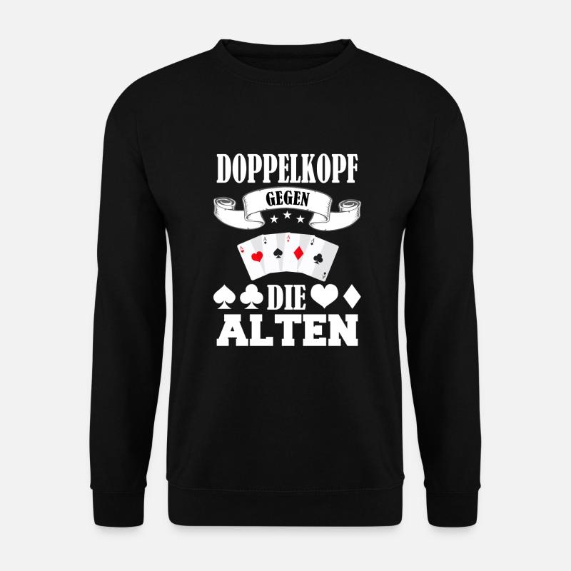 Doppelkopf Schafkopf Kartenspiel Stammtisch Alten - Unisex Pullover - Schwarz