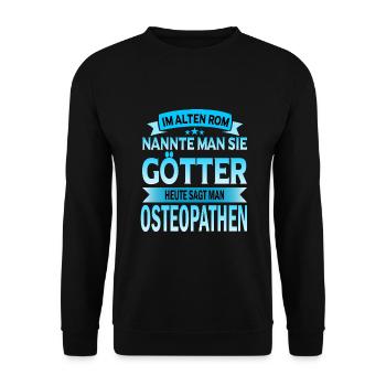 Osteopath Osteapathen Chiropraktiker Beruf Spruch - Unisex Pullover - Schwarz - Vorne - Alina (178cm) & Michal (187cm)