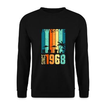 Vintage 1968 68 Anniversaire Rétro Millésime cadeau - Sweat-shirt Unisexe - noir - Devant - Alina (178cm) & Michal (187cm)