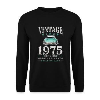 Vintage 1975 75 Anniversaire Rétro Millésime cadeau - Sweat-shirt Unisexe - noir - Devant - Alina (178cm) & Michal (187cm)