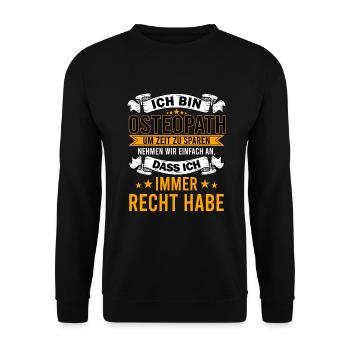Osteopath Osteopathen Osteopathie Vatertag Spruch - Unisex Pullover - Schwarz - Vorne - Alina (178cm) & Michal (187cm)