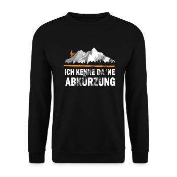 Mountainbike Ich kenn da eine Abkürzung - Unisex Pullover - Schwarz - Vorne - Alina (178cm) & Michal (187cm)