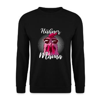 Hühner Mama - Unisex Pullover - Schwarz - Vorne - Alina (178cm) & Michal (187cm)