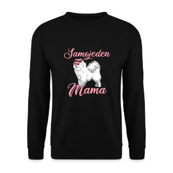 Samojede Samojeden Hunde Mama Hundeliebhaber - Unisex Pullover - Schwarz - Vorne - Alina (178cm) & Michal (187cm)