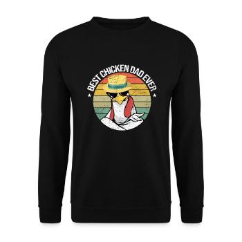 Best Chicken Dad Ever Huhn Hühner Papa - Unisex Pullover - Schwarz - Vorne - Alina (178cm) & Michal (187cm)