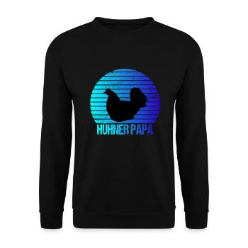 Hühner Papa Hühnerzüchter Hühnerstall - Unisex Pullover - Schwarz - Vorne - Alina (178cm) & Michal (187cm)