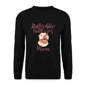 Staffordshire Bullterrier - Unisex Pullover - Schwarz - Vorne - Alina (178cm) & Michal (187cm)
