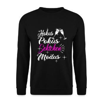 Sekt Spruch - Unisex Pullover - Schwarz - Vorne - Alina (178cm) & Michal (187cm)