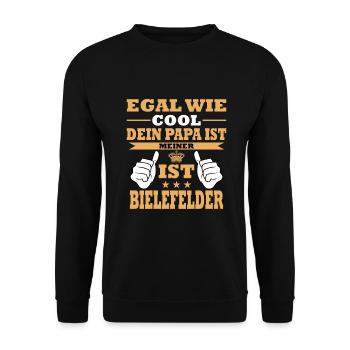 Bielefeld Bielefelder Papa - Unisex Pullover - Schwarz - Vorne - Alina (178cm) & Michal (187cm)